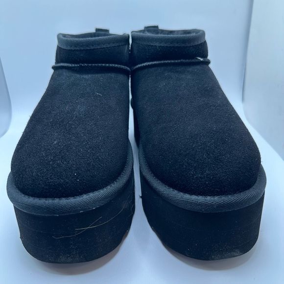 CUSHIONAIRE Women's Genuine Suede pull platform boot +Memory Foam 8 BLACK - Picture 2 of 7